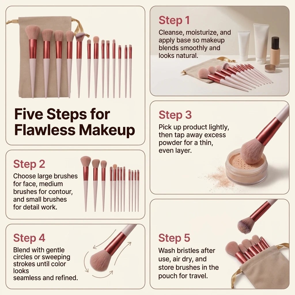 13-Piece Professional Makeup Brush Set