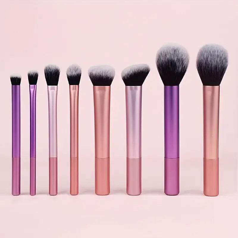 8Pcs Gradient Makeup Brush Set, Soft Synthetic Brushes for Foundation, Blush & Eyeshadow