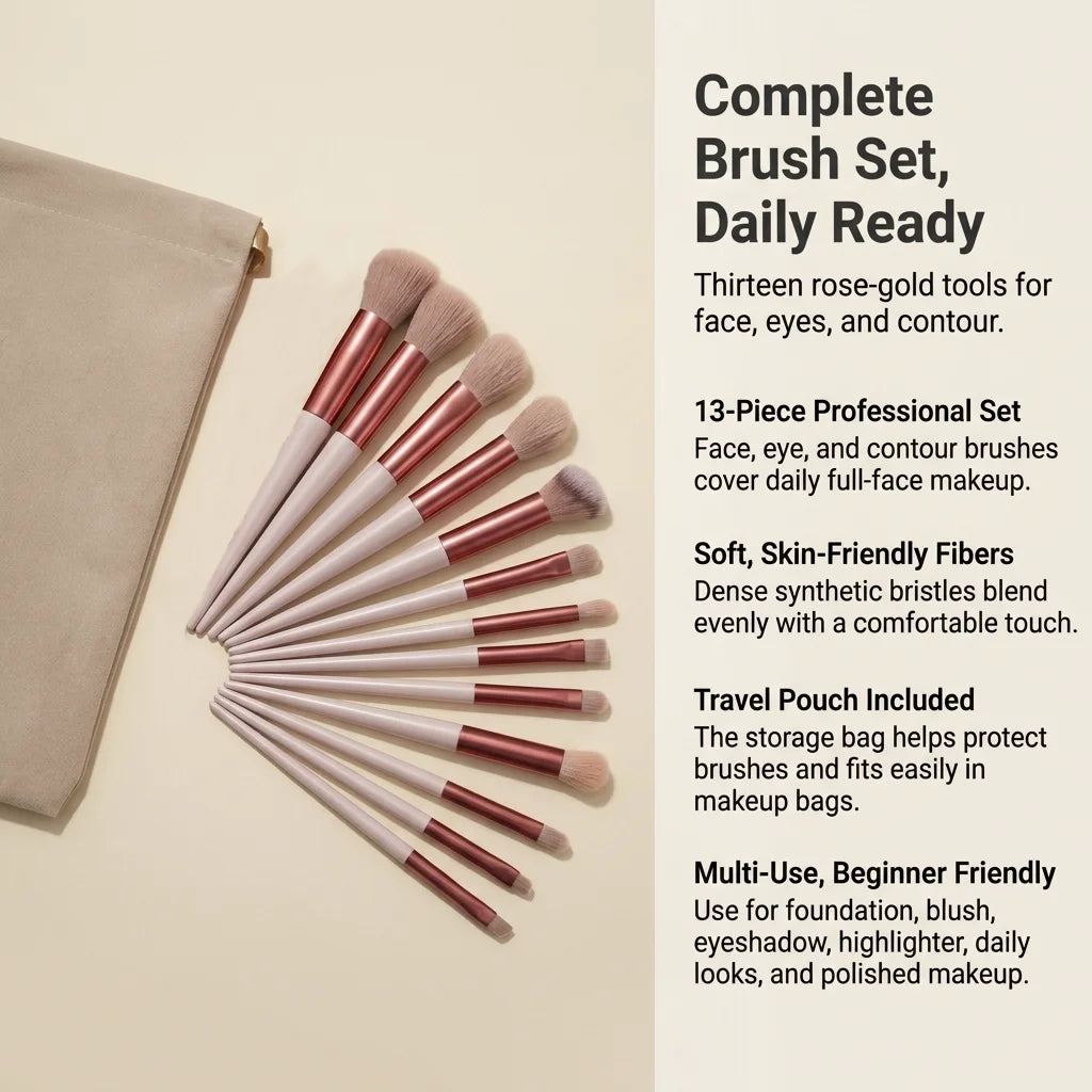 13-Piece Professional Makeup Brush Set